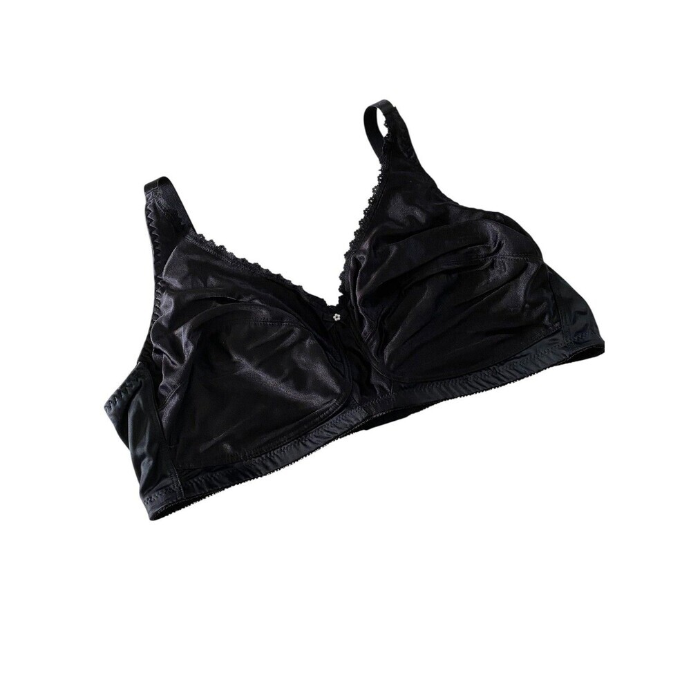 Nearly Me Bra Womens 48DD Black Mastectomy Wire Free Pocketed Style 630